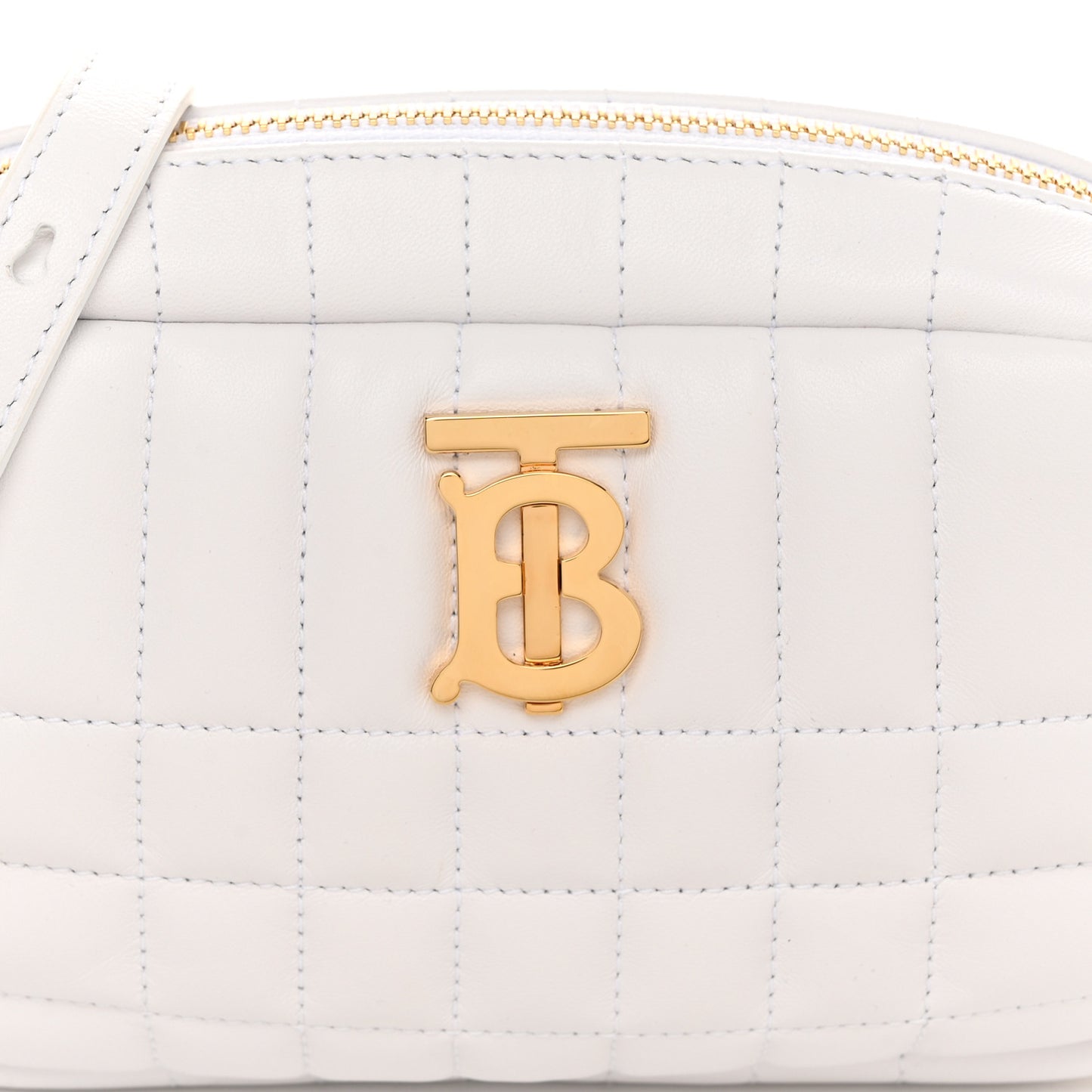 Lambskin Quilted Mini Lola Camera Bag White
