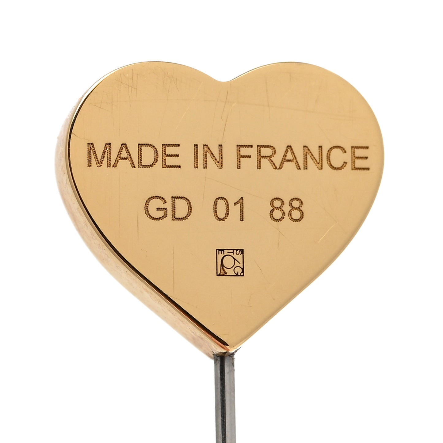 Lacquered Gold Clou De Coeur Hat Pin Black