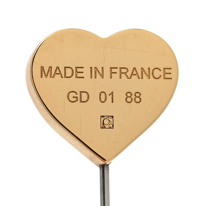 Hermes Lacquered Gold Clou De Coeur Hat Pin Black 4 of 4