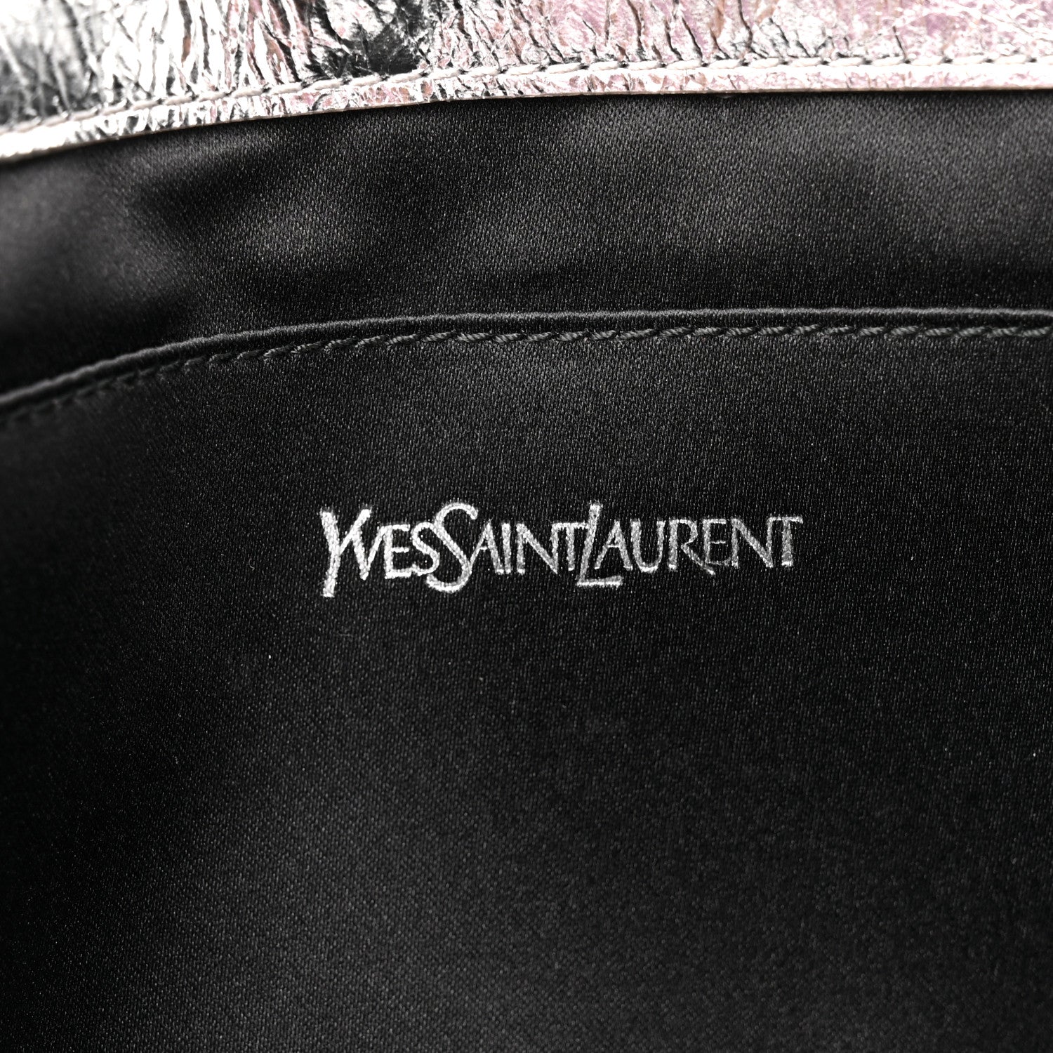 Saint Laurent Metallic Calfskin Monogram Large Belle De Jour Clutch Silver 6 of 11