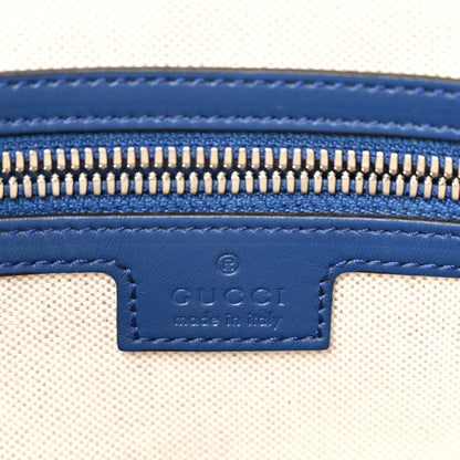 Gucci Calfskin GG Tennis Embossed Medium Wristlet Messenger Bag Intense Metal Blue 6 of 10