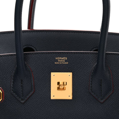 Hermes Epsom Contour Birkin 30 Bleu Indigo Rouge H 6 of 15