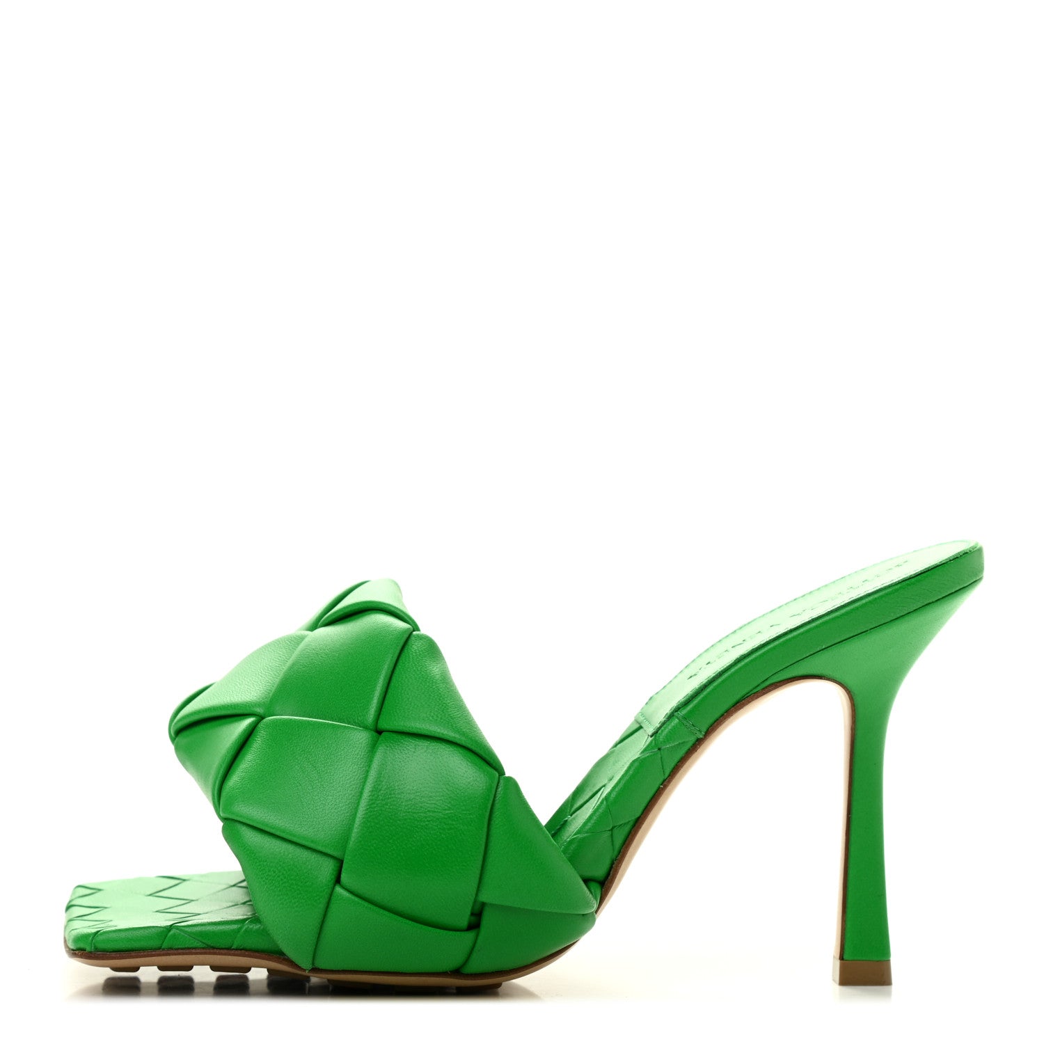 Bottega Veneta Nappa Maxi Intrecciato Lido 90mm Mule Sandals 36 Grass 1 of 7
