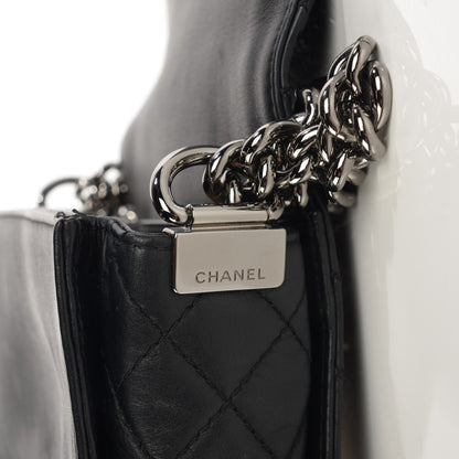 Chanel Calfskin Woven Medium Boy Reverso Flap Black 8 of 9