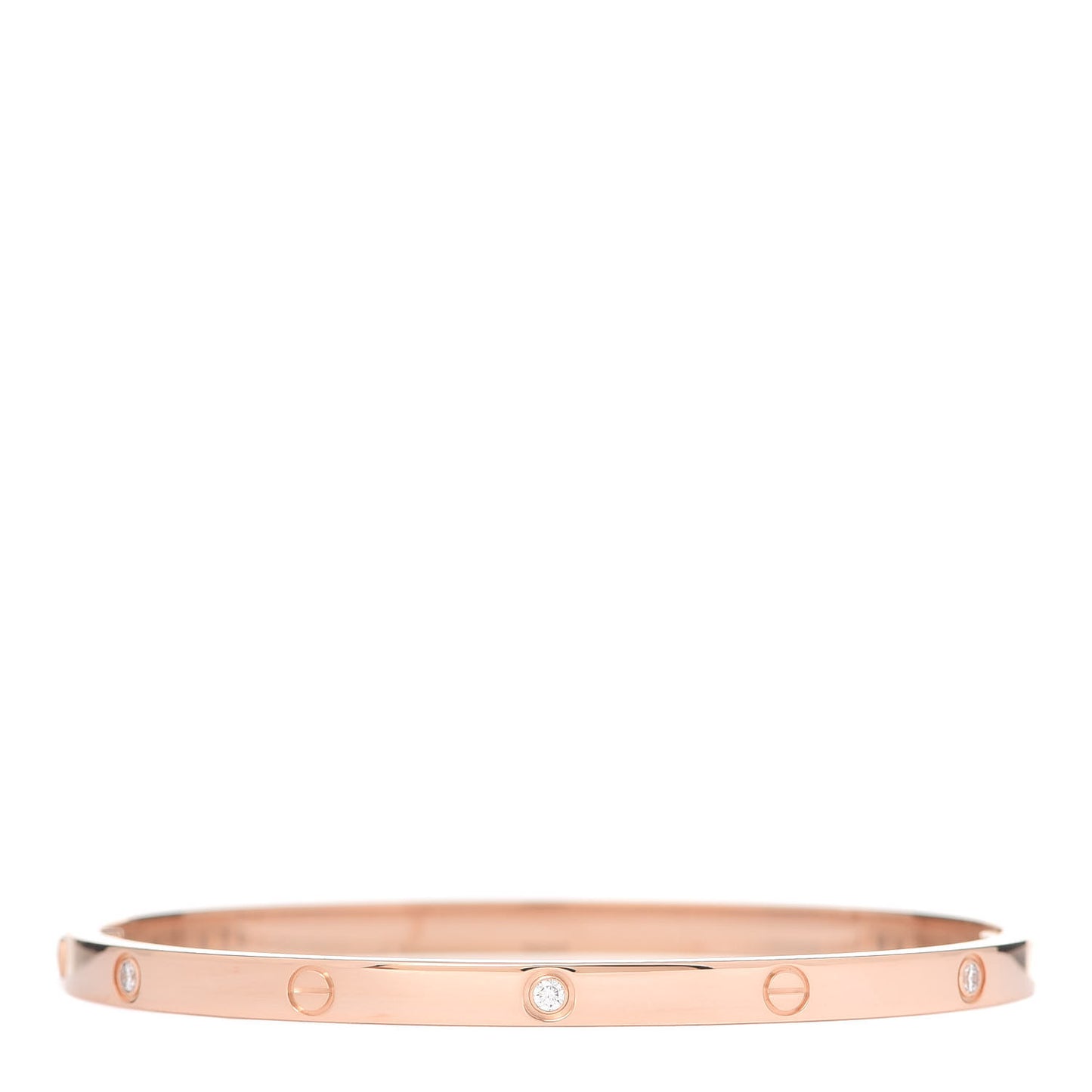 18K Pink Gold 6 Diamond Small LOVE Bracelet 16