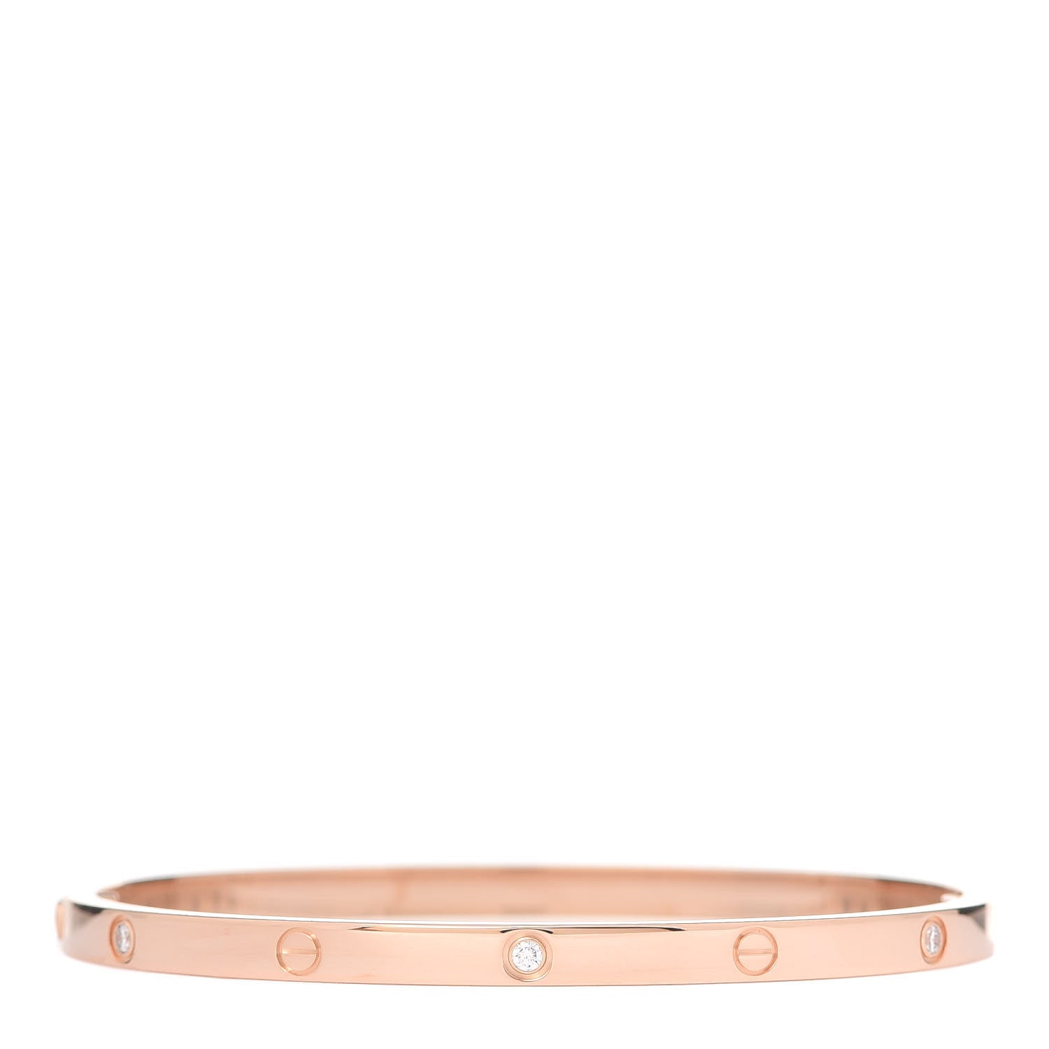 Cartier 18K Pink Gold 6 Diamond Small LOVE Bracelet 16 3 of 7