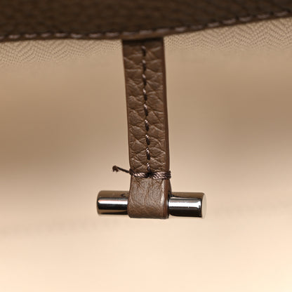 The Row Grained Calfskin Soft Margaux 10 Bag Dark Olive 10 of 10