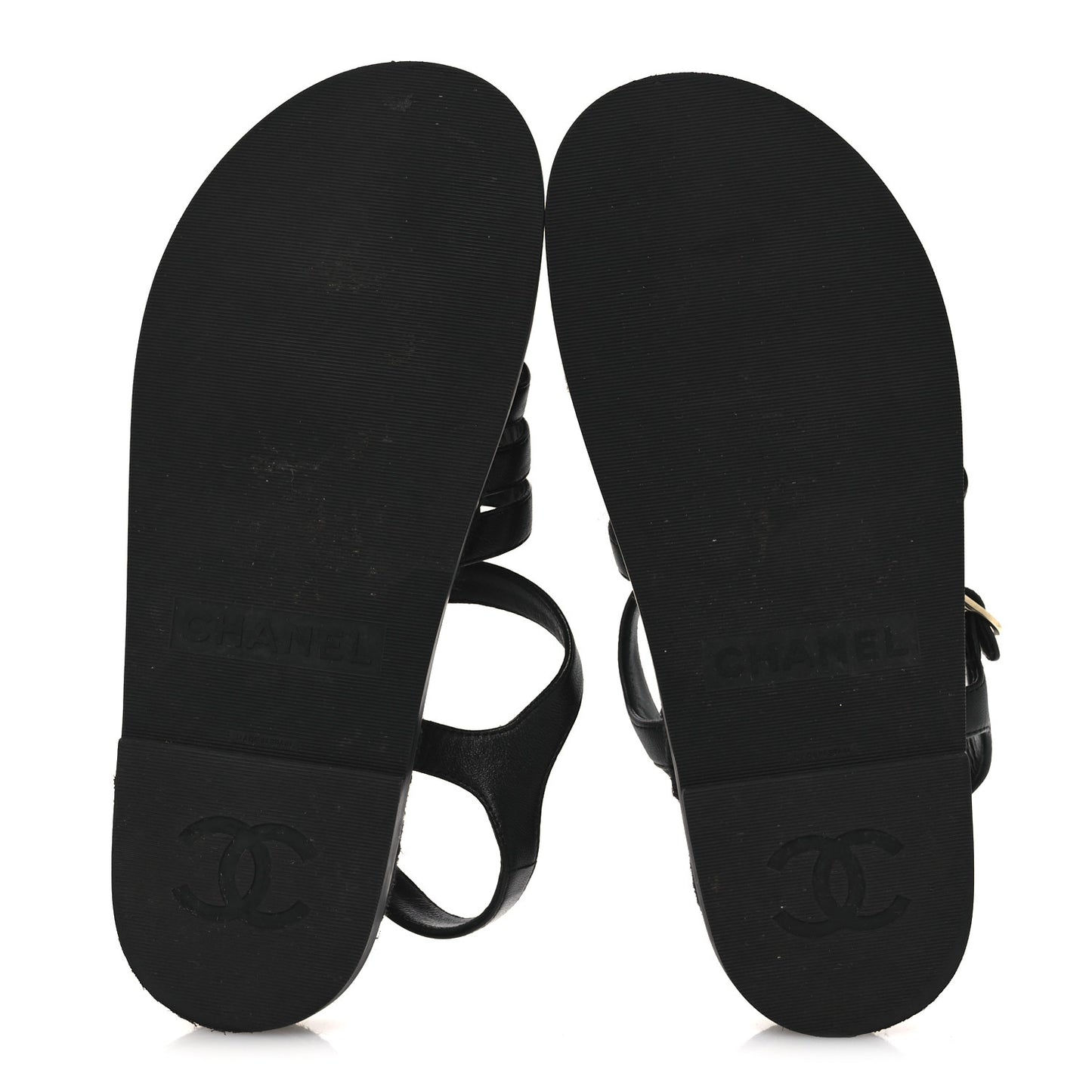 Lambskin Espadrille Sandals 38 Black