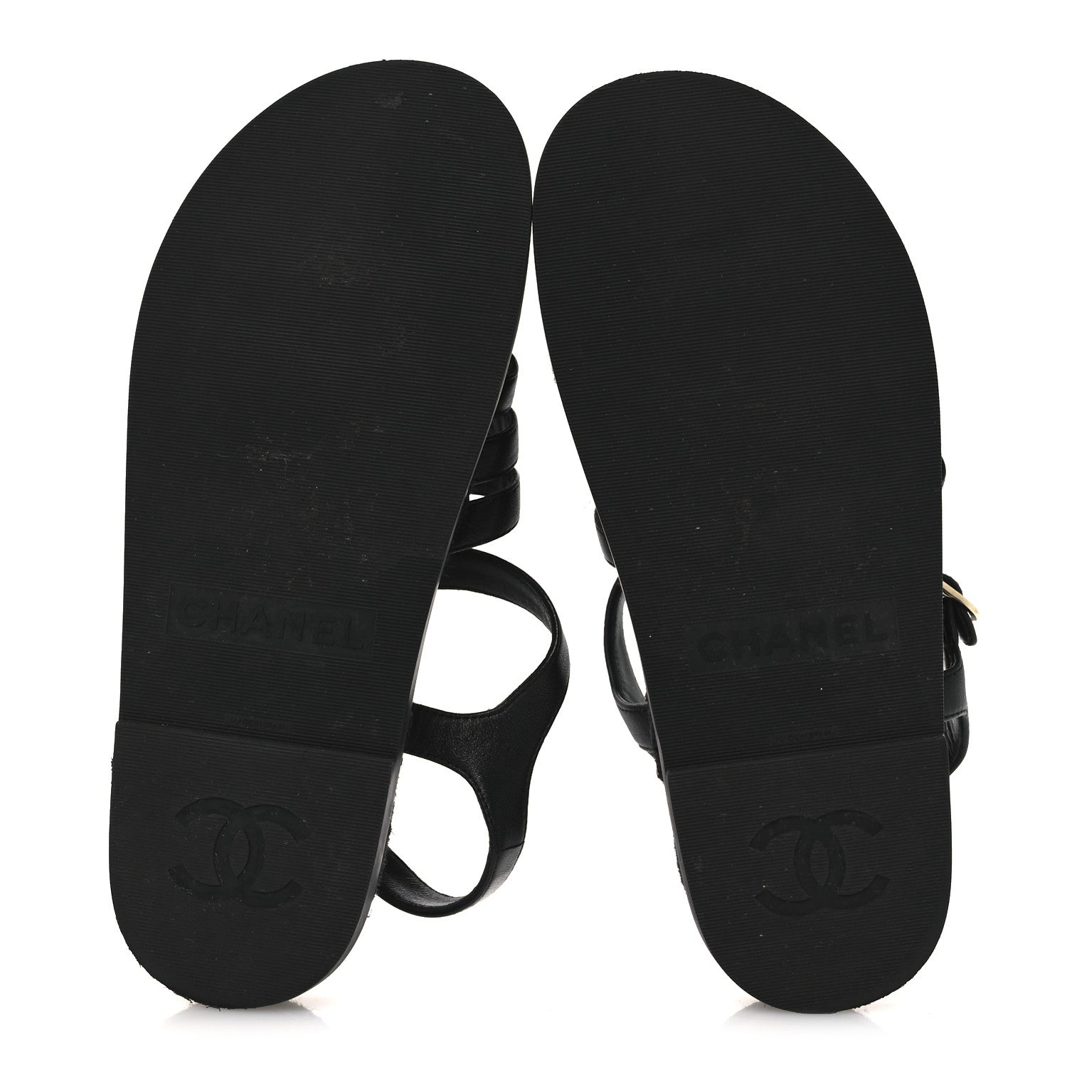 Chanel Lambskin Espadrille Sandals 38 Black 7 of 14