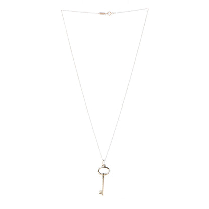 Tiffany 18K Yellow Gold Small Oval Key Pendant Necklace 3 of 7