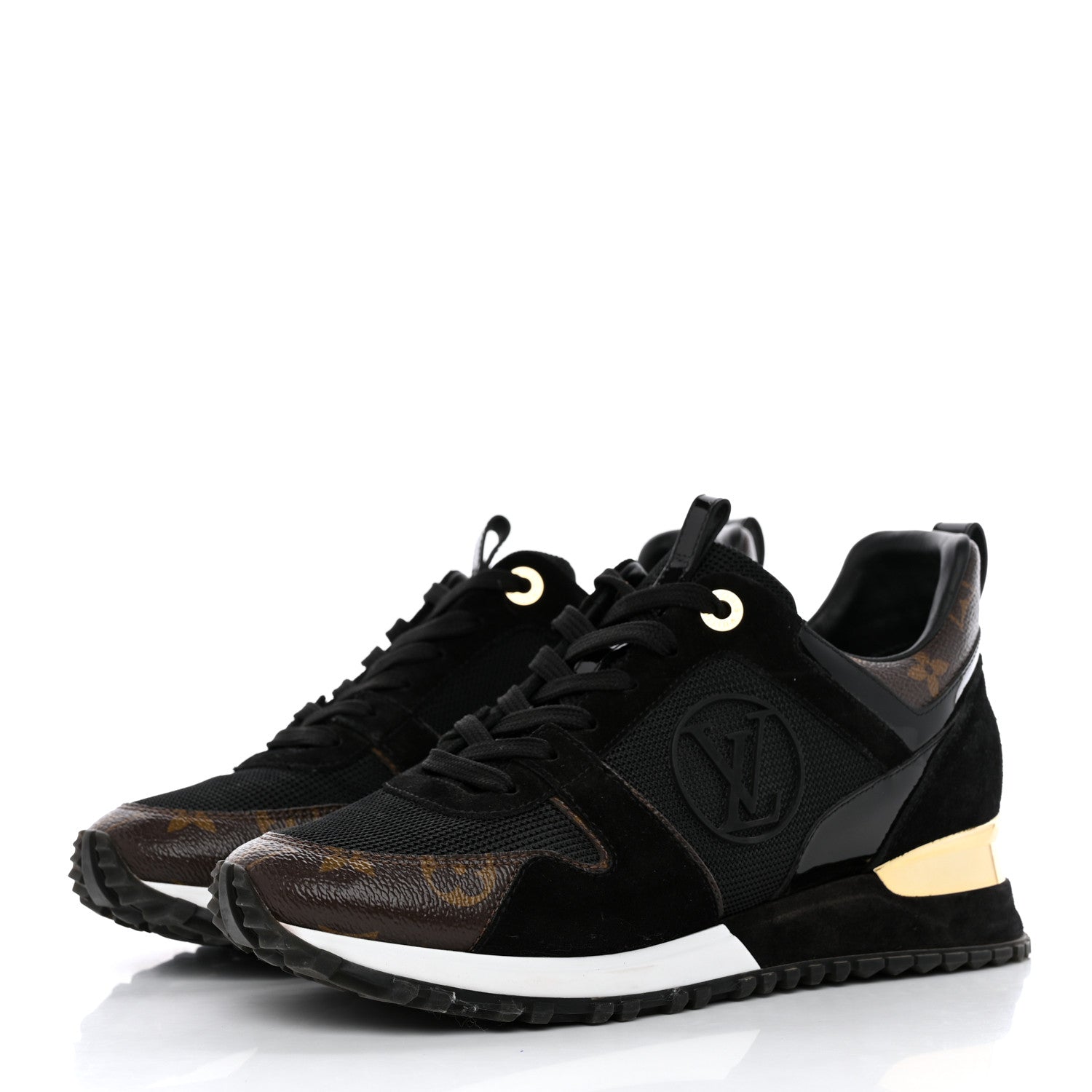Louis Vuitton Suede Monogram Run Away Sneakers 38 Black 3 of 8