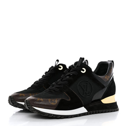 Louis Vuitton Suede Monogram Run Away Sneakers 38 Black 3 of 8