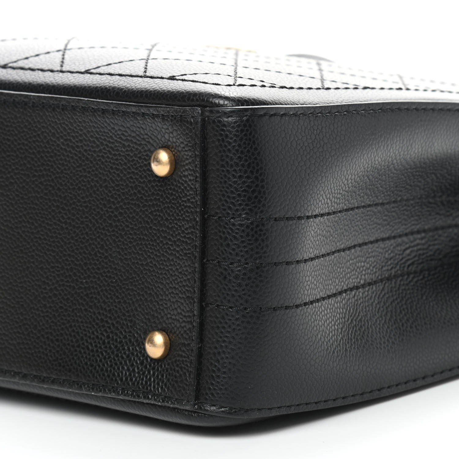 Chanel Bullskin Stitched Bi-Color Medium Shopping Tote Black 10 of 13