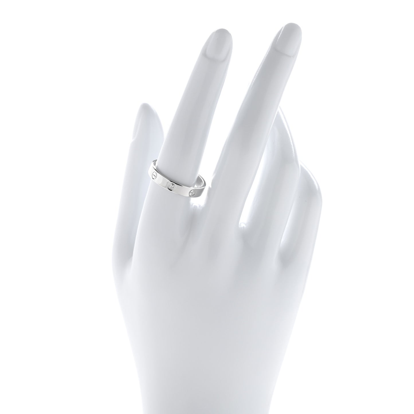 18K White Gold Diamond 4mm LOVE Wedding Band Ring 59 8.75