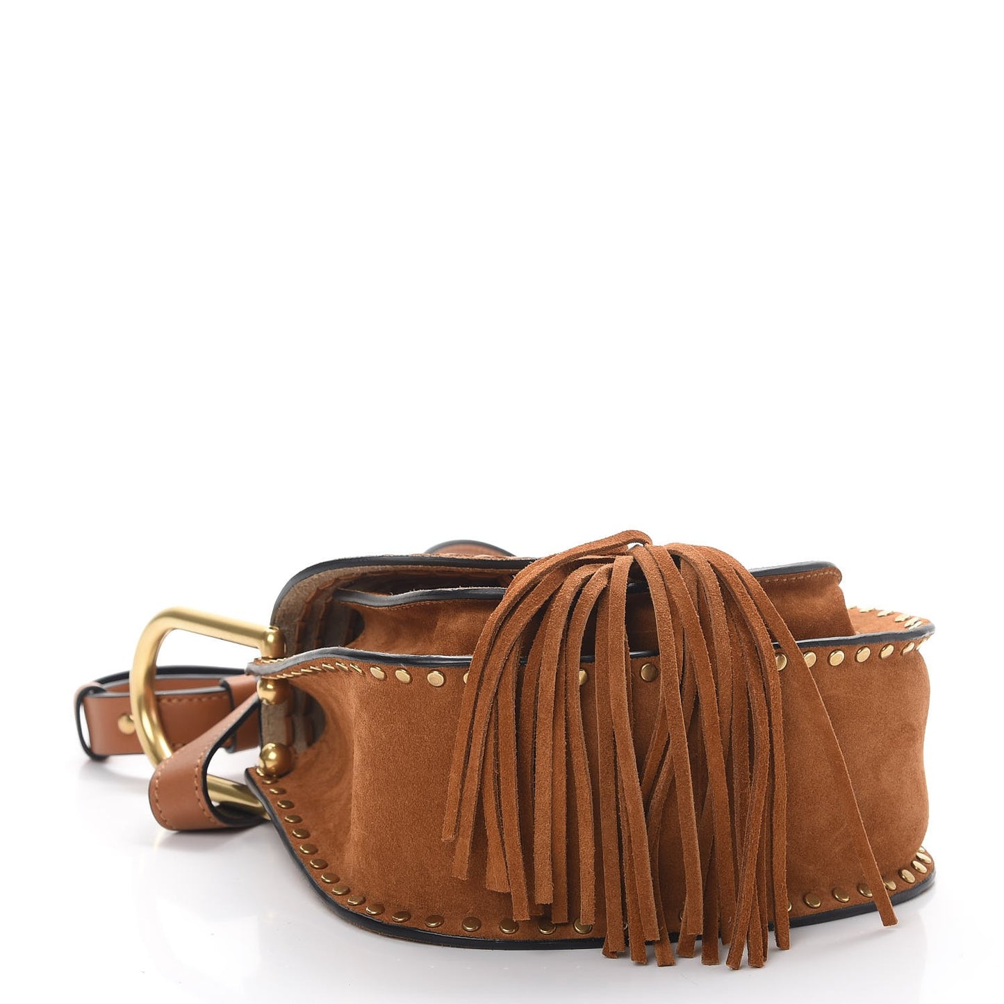 Suede Calfskin Braided SMini Hudson Shoulder Bag Caramel