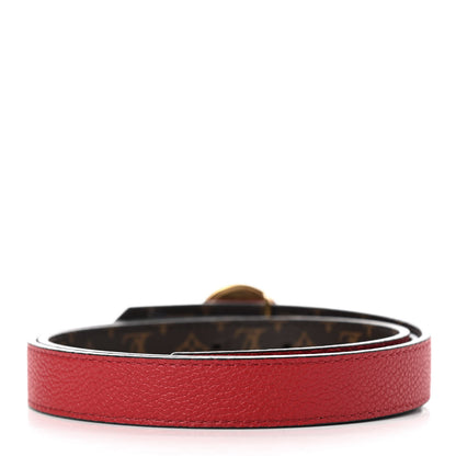 Louis Vuitton Calfskin Monogram 25mm LV Circle Reversible Belt 80 32 Red 4 of 9