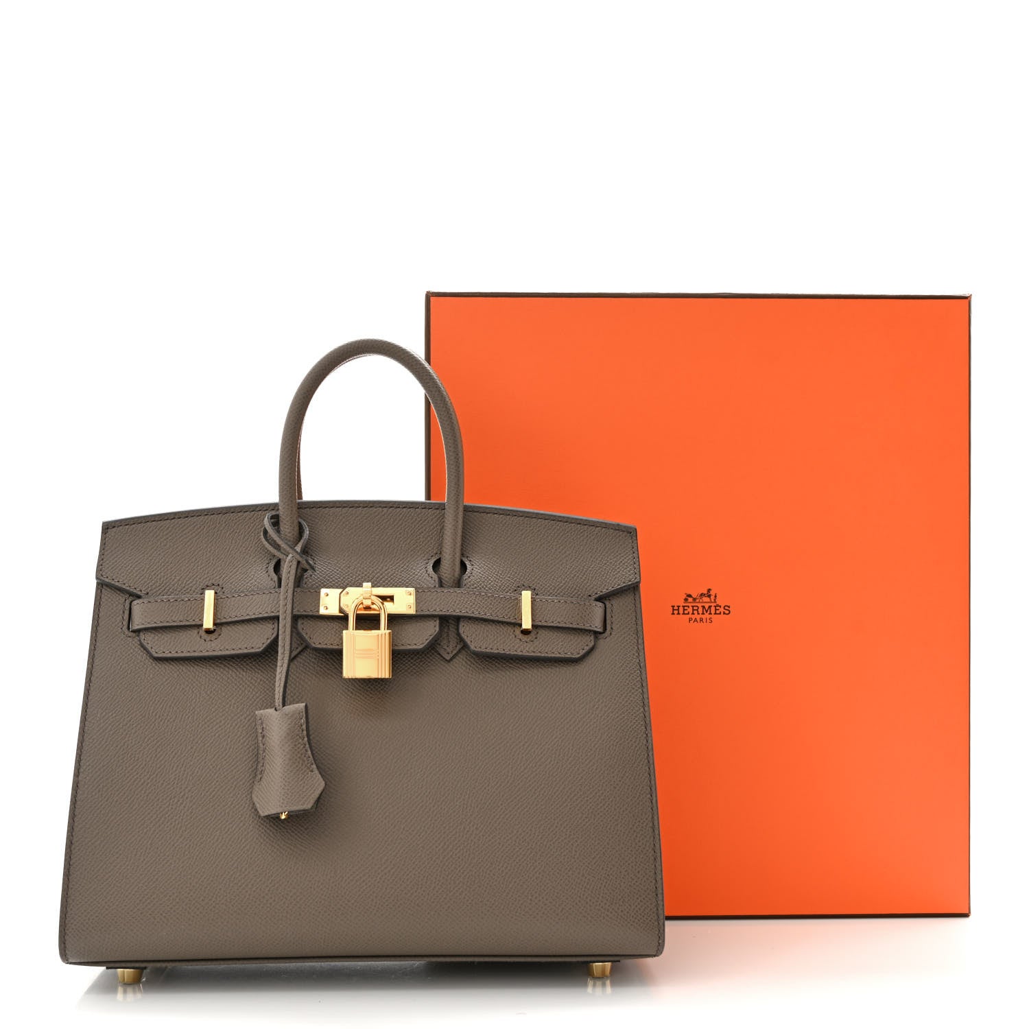 Hermes Epsom Birkin Sellier 25 Etain 11 of 11