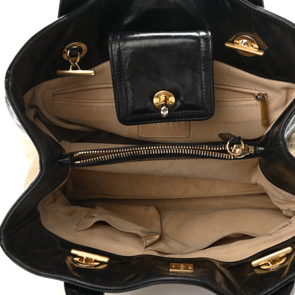 Chanel Calfskin Quilted In The Mix Shopping Tote Beige Black 5 of 10