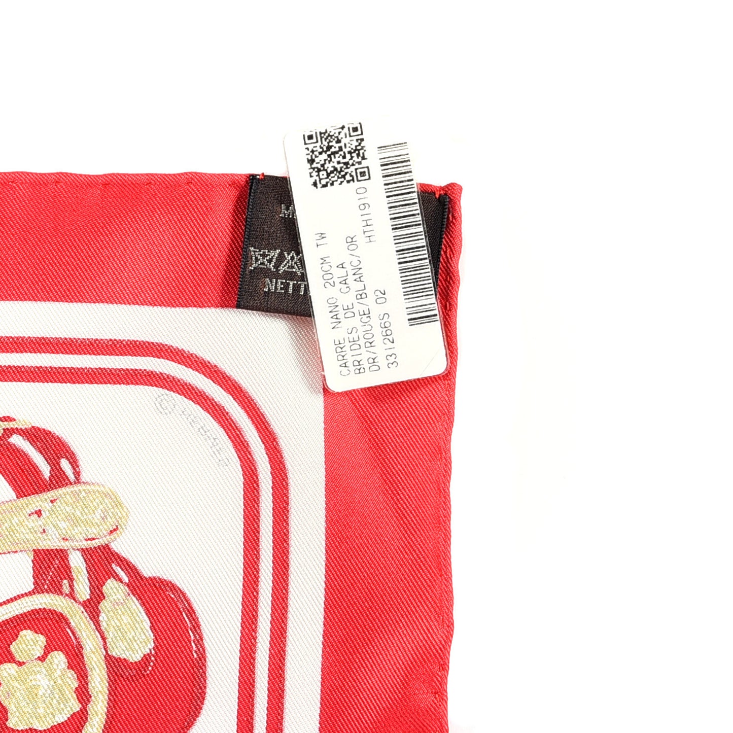 Silk Brides de Gala Nano Scarf 20 Rouge White Or
