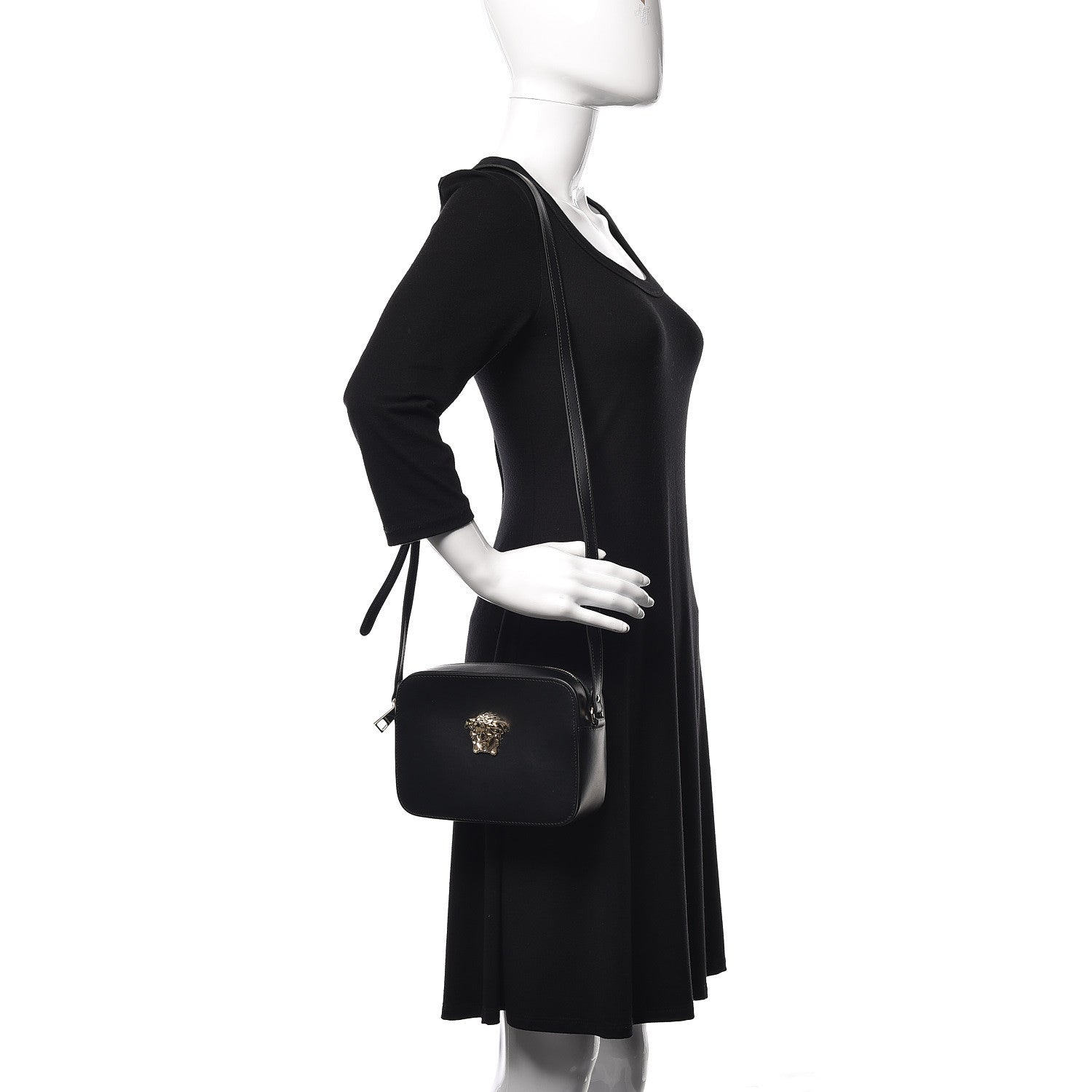 Versace Calfskin Palazzo Camera Bag Black 2 of 9