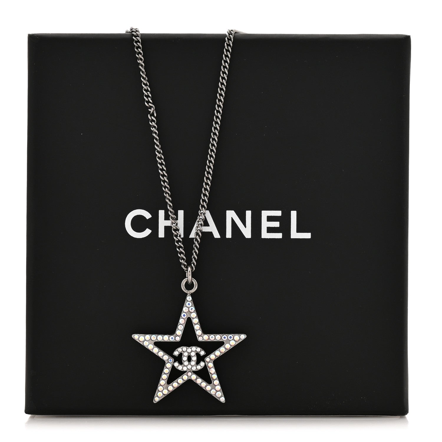 Chanel Ruthenium Crystal Star CC Necklace 1860261 – FASHIONPHILE