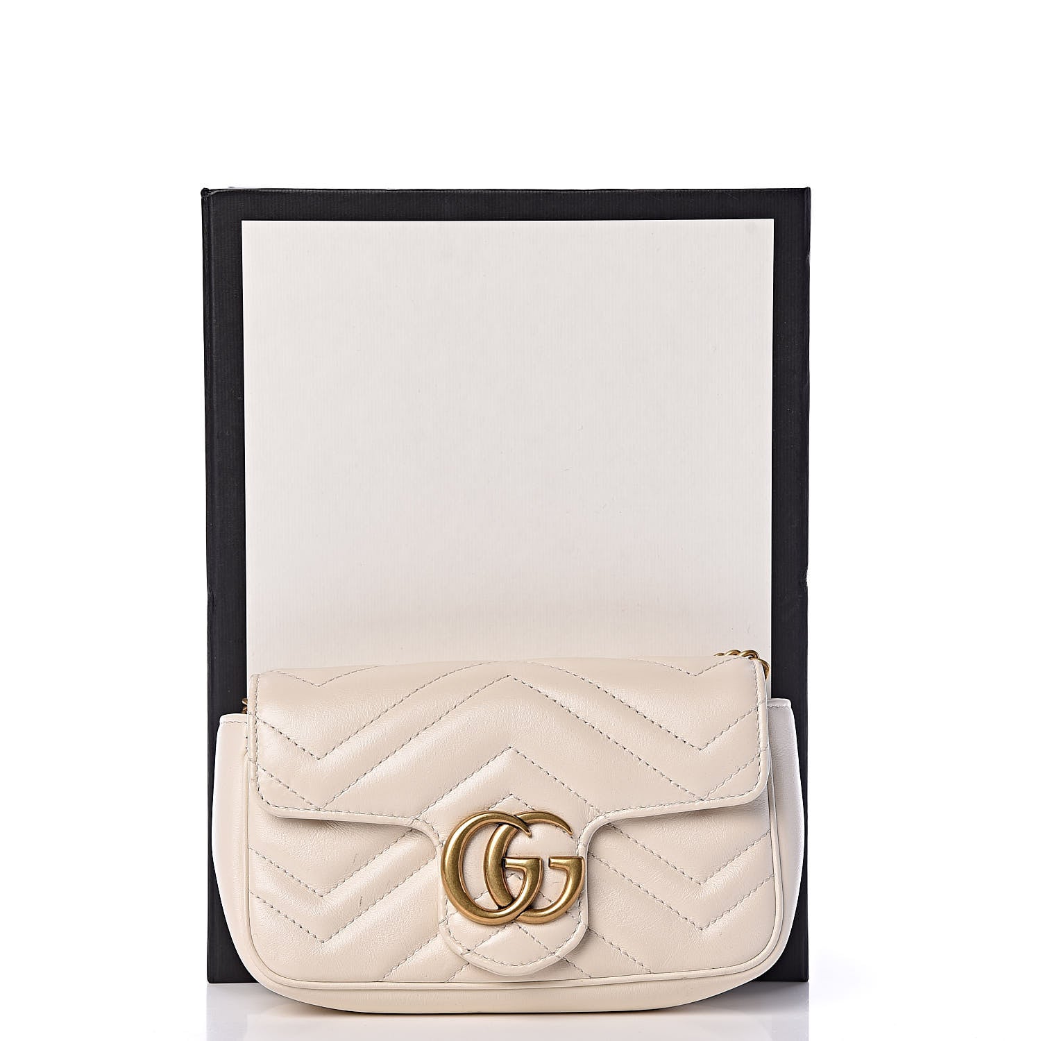 Gucci Calfskin Matelasse Super Mini GG Marmont Shoulder Bag White 13 of 13