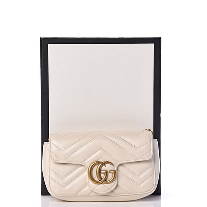 Gucci Calfskin Matelasse Super Mini GG Marmont Shoulder Bag White 13 of 13