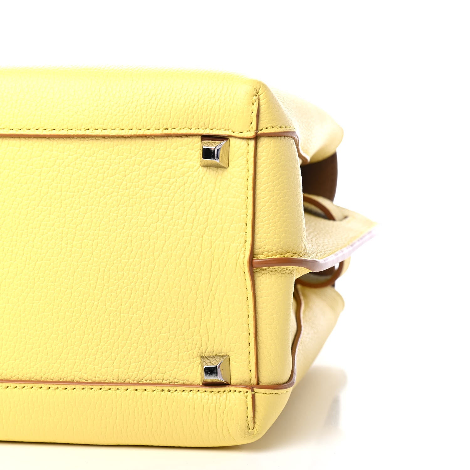 MCM Grained Calfskin Medium Milla Tote Custard Yellow 10 of 12