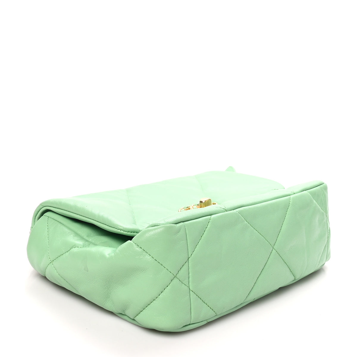 Goatskin Quilted Medium Chanel 19 Flap Light Green