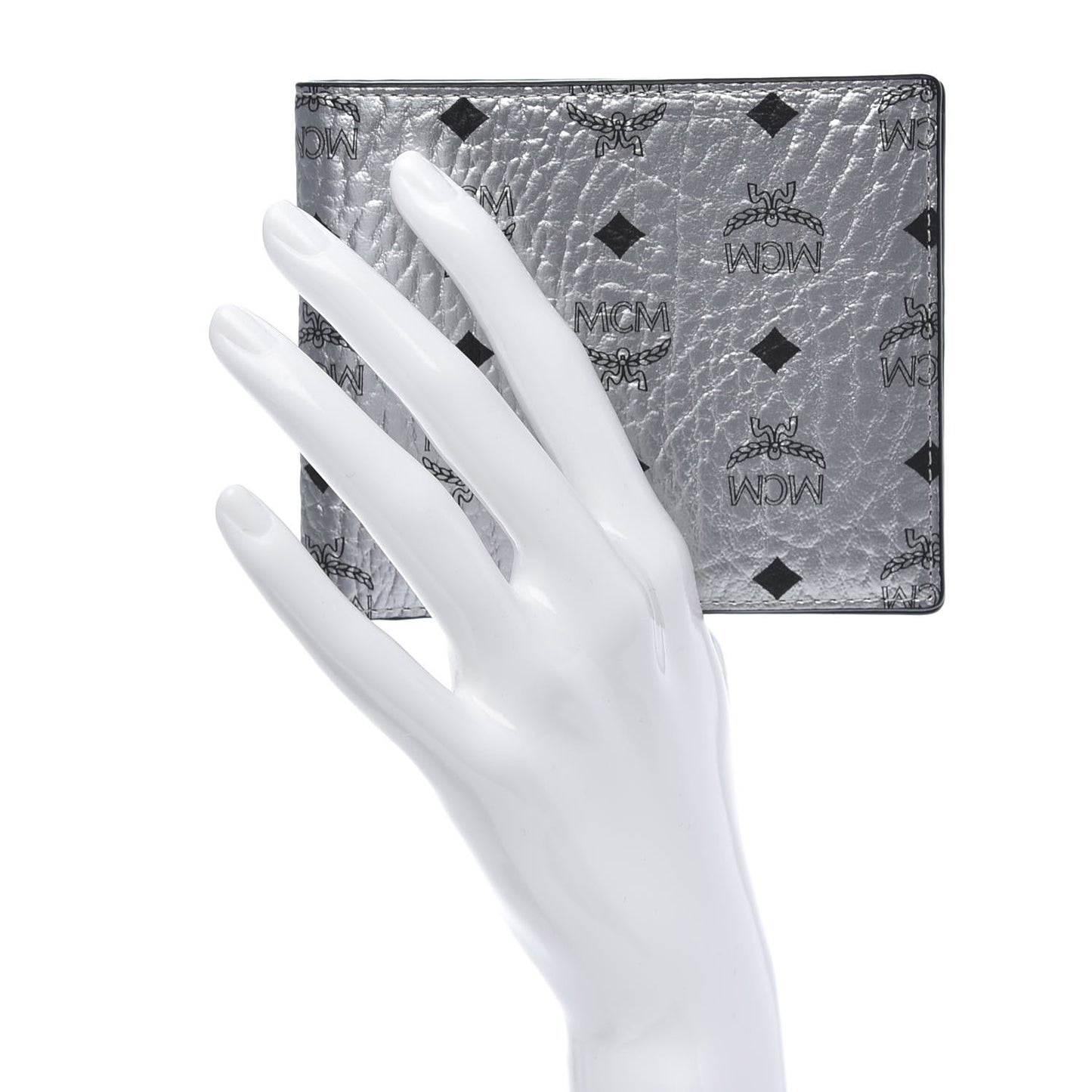 Metallic Visetos Bi-Fold Wallet Silver