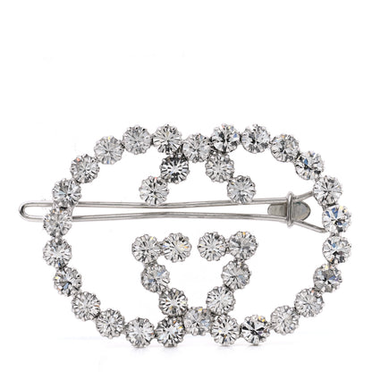 Gucci Crystal Interlocking G Hair Clip Silver 1 of 4