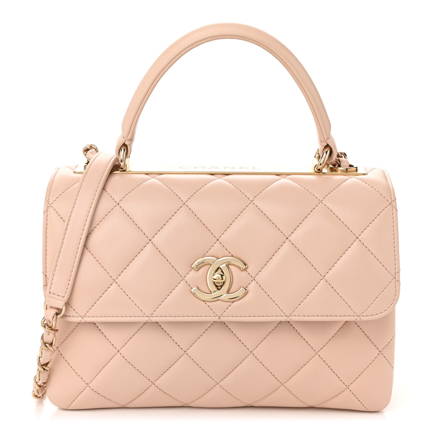 Chanel Lambskin Quilted Small Trendy CC Dual Handle Flap Bag Light Beige 1 of 11