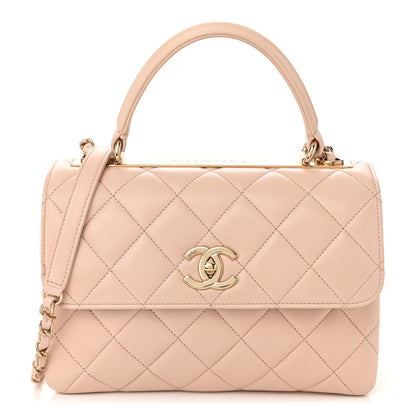 Chanel Lambskin Quilted Small Trendy CC Dual Handle Flap Bag Light Beige 1 of 11