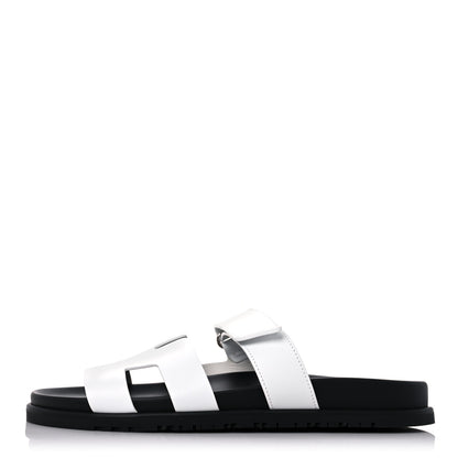 Hermes Calfskin Womens Chypre Sandals 40 White 1 of 8