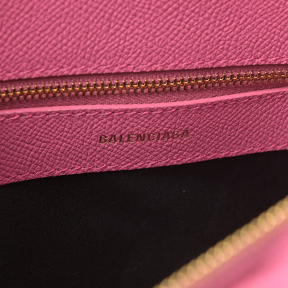 Balenciaga Signature Grained Calfskin Logo S Ville Top Handle Bag Rose Bubblegum Black 6 of 11