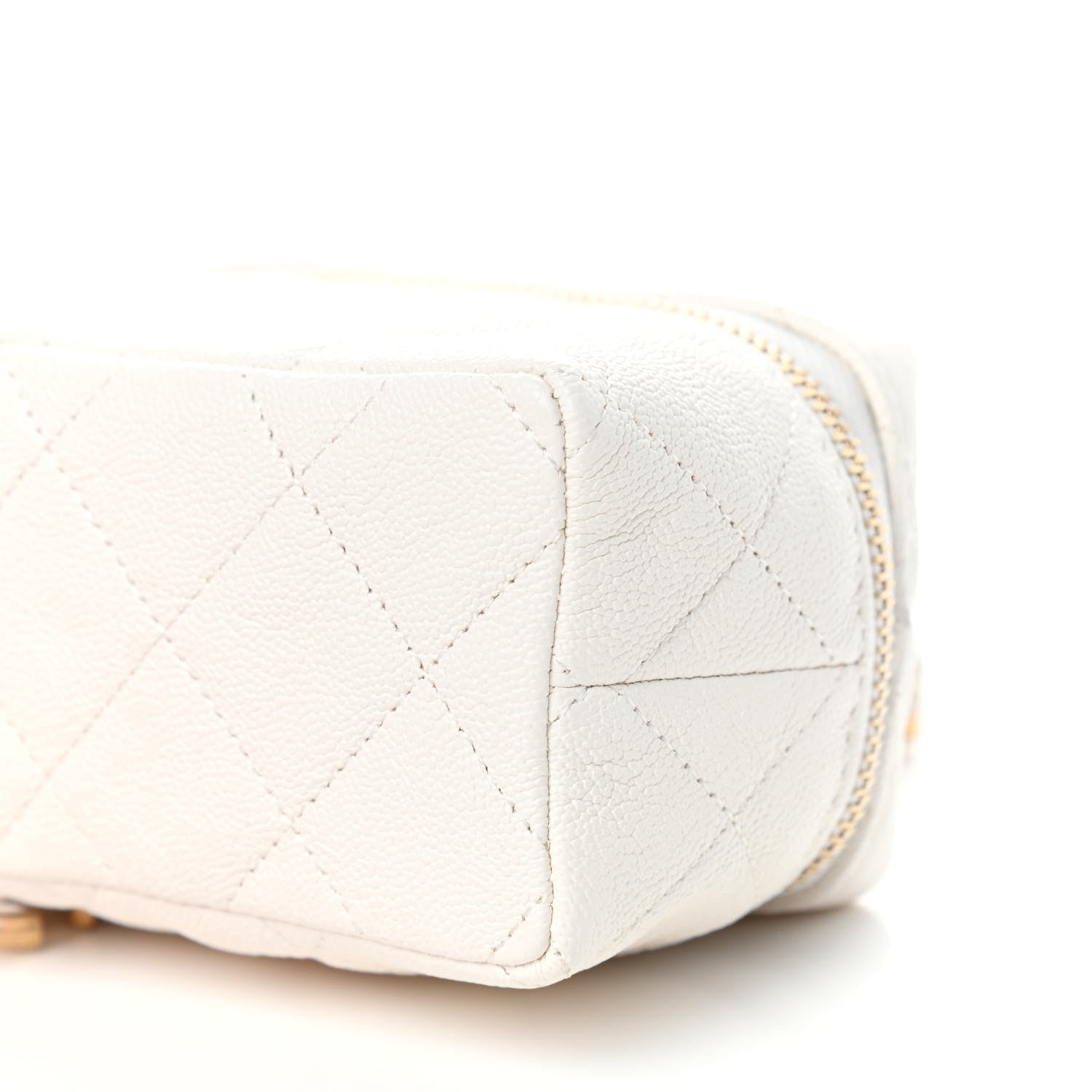 Chanel Caviar Quilted Mini Top Handle Vanity With Chain White 9 of 10
