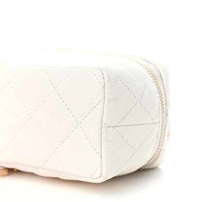 Chanel Caviar Quilted Mini Top Handle Vanity With Chain White 9 of 10