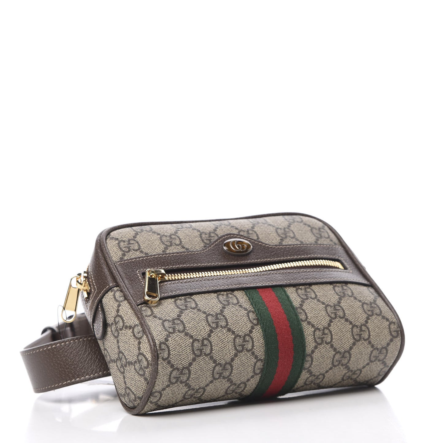 GG Supreme Monogram Web Small Ophidia Belt Bag 75 30 Dark Brown