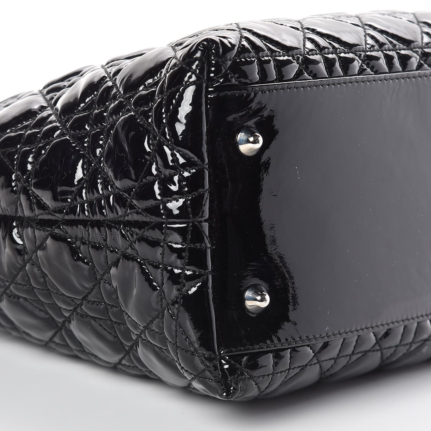 Patent Cannage Dior Tote Black