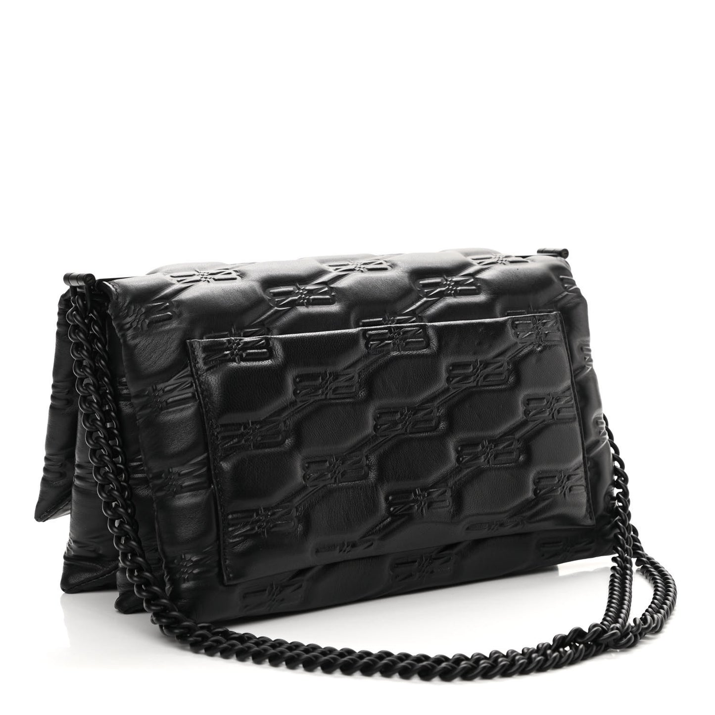 Nappa BB Monogram Embossed Medium Triplet Bag Black