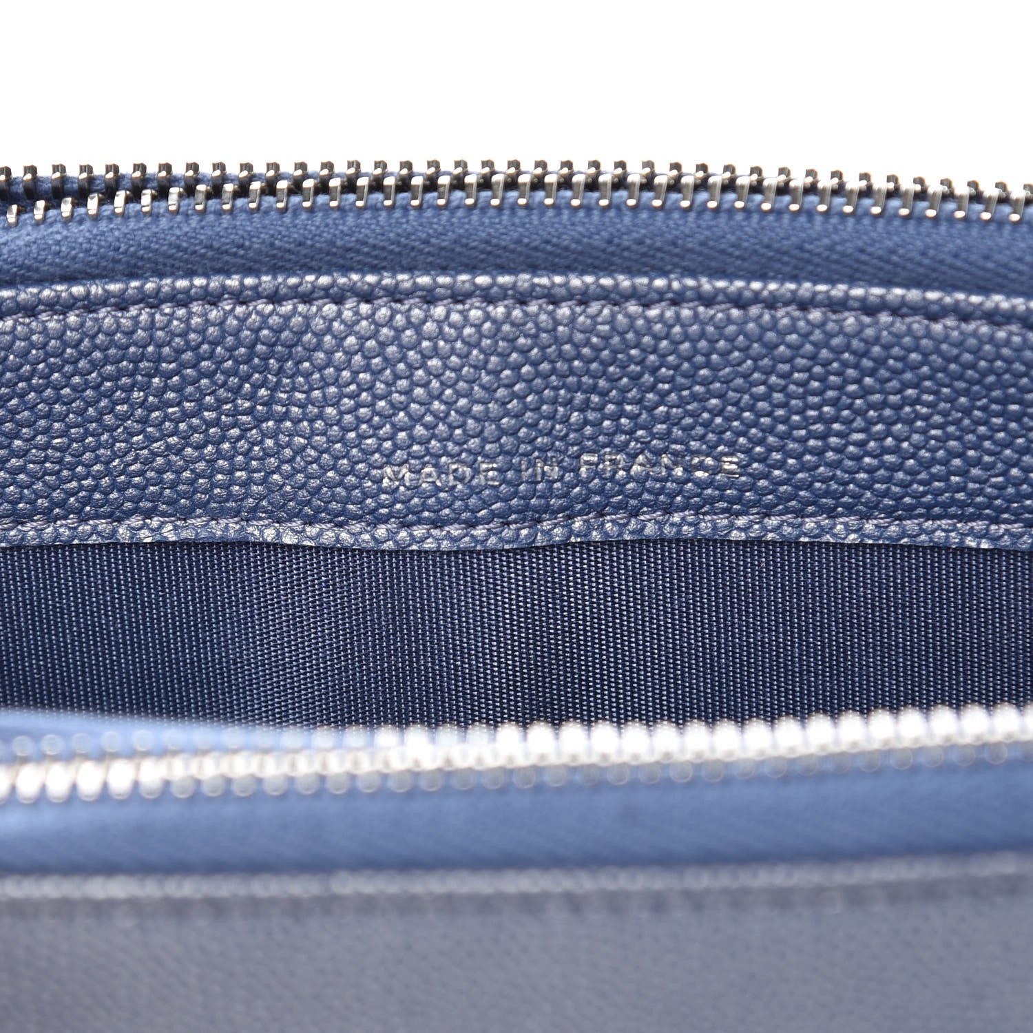 Chanel Metallic Caviar Chevron Quilted Small Vintage Mademoiselle Clutch With Chain Light Blue 8 of 11