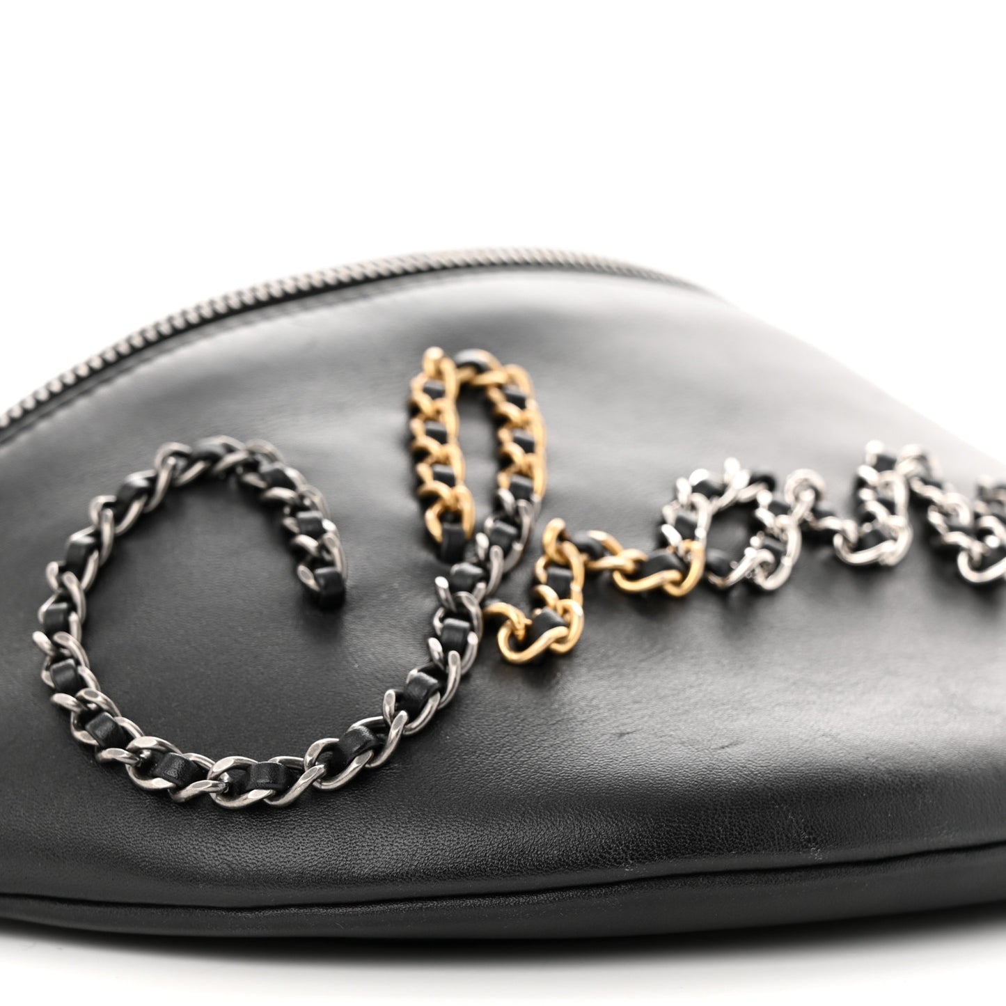 Calfskin Chain 20s Signe Waist Bag Black