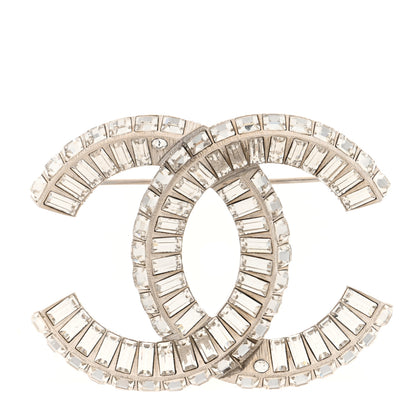 Chanel Baguette Crystal CC Brooch Silver 1 of 4