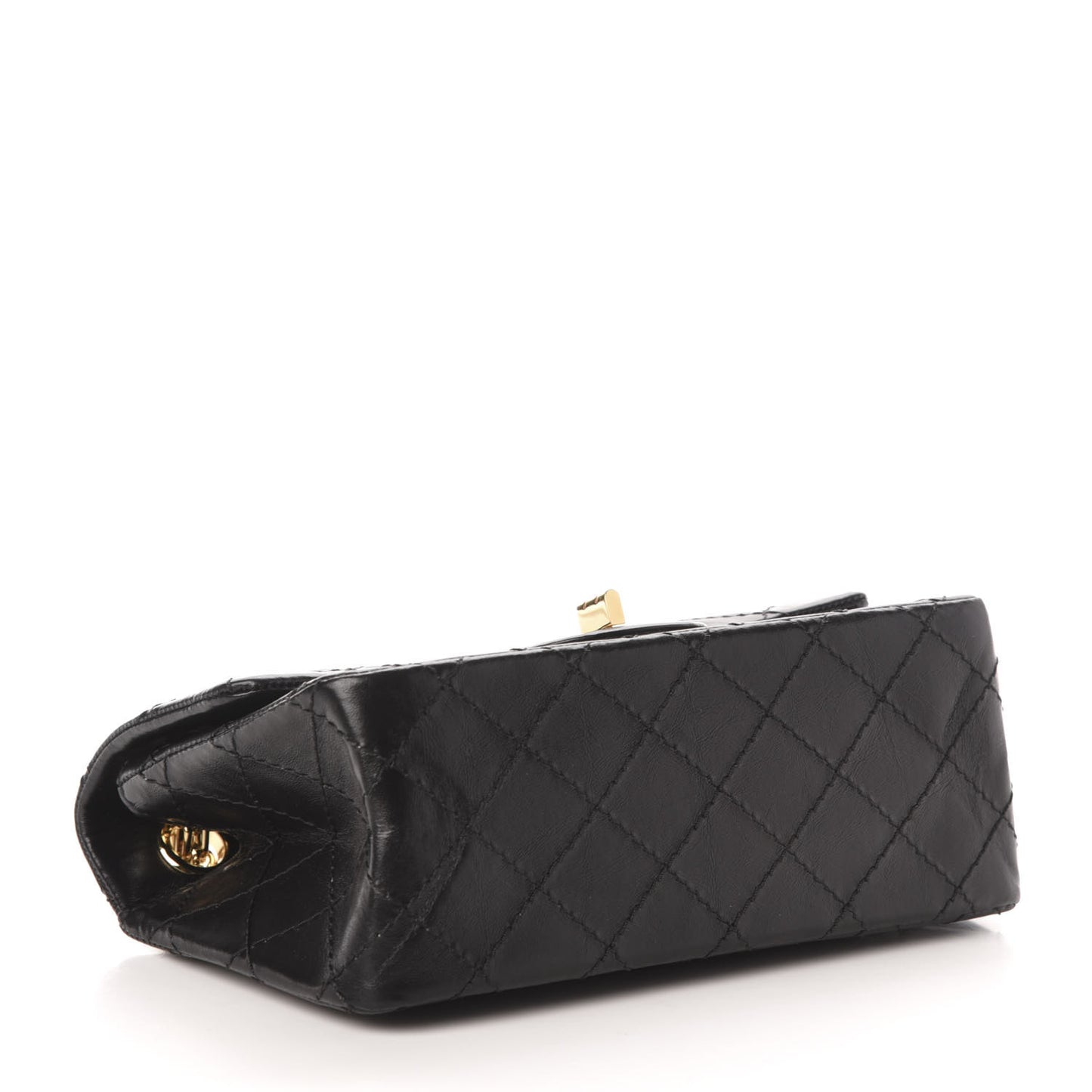 Aged Calfskin Quilted 2.55 Reissue Mini Flap Black