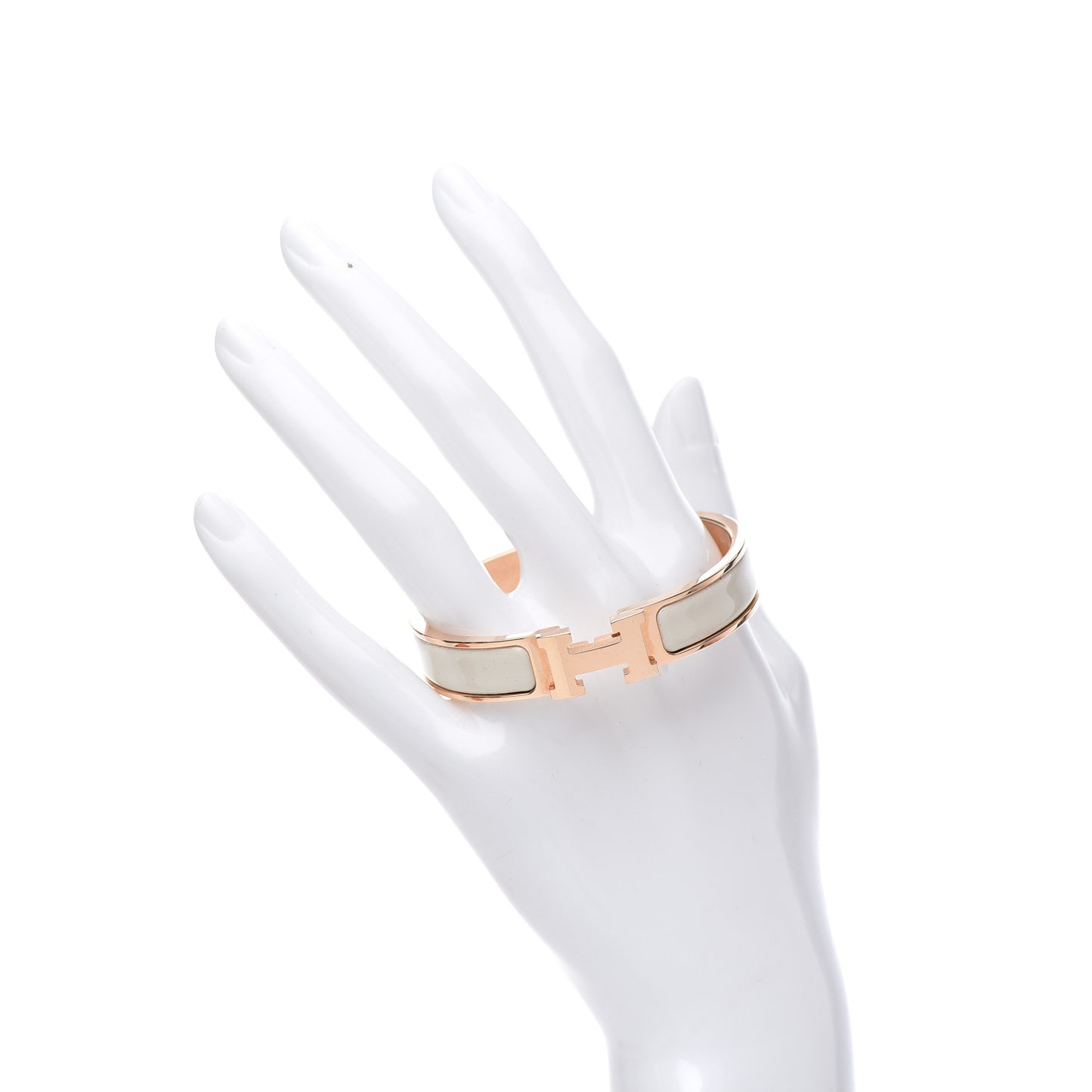Enamel Narrow Clic Clac H Bracelet PM Pannacotta