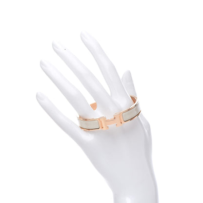 Hermes Enamel Narrow Clic Clac H Bracelet PM Pannacotta 2 of 5