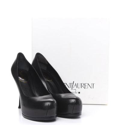 Saint Laurent Calfskin Tribtoo 80 Platform Pumps 40 Black 10 of 10