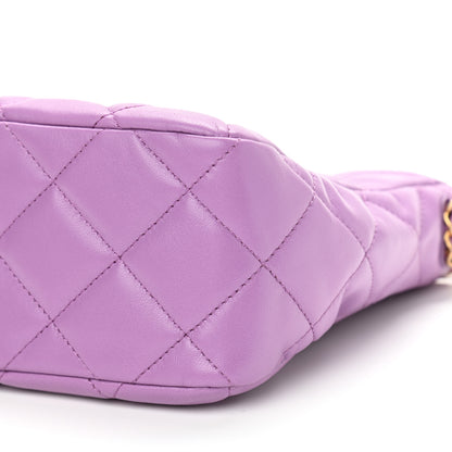 Chanel Lambskin Quilted Small Pick Me Up Hobo Purple 10 of 11