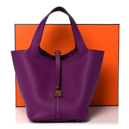 Hermes Taurillon Clemence Picotin Lock 22 MM Anemone 10 of 10