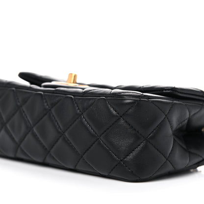 Chanel Lambskin Quilted Mini Rectangular Pearl Crush Flap Black 9 of 10
